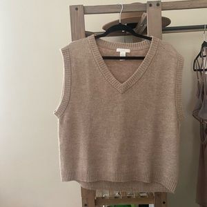 Tan H&M sweater vest